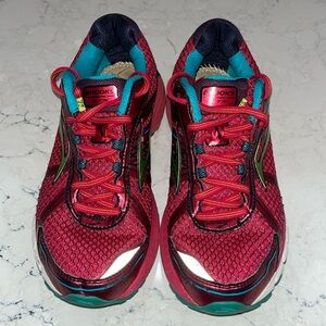 Brooks GTS hot pink running shoes